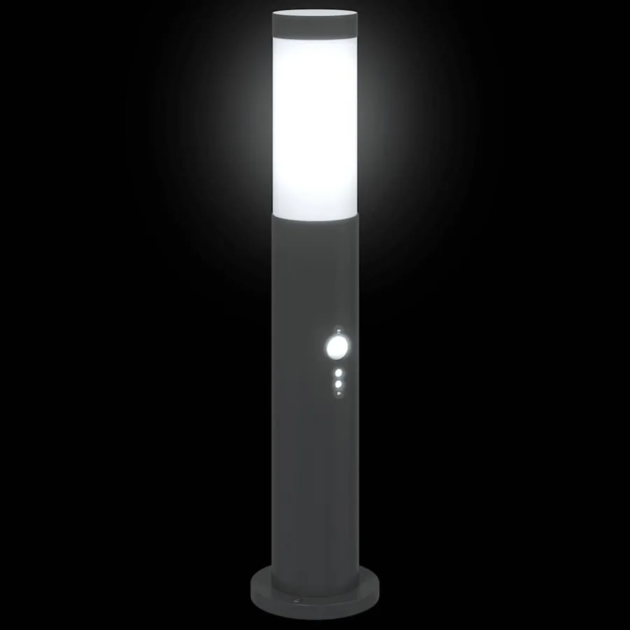 Bornes lumineuses avec détecteur lot de 3 50 cm acier inoxydable IP44 - 5