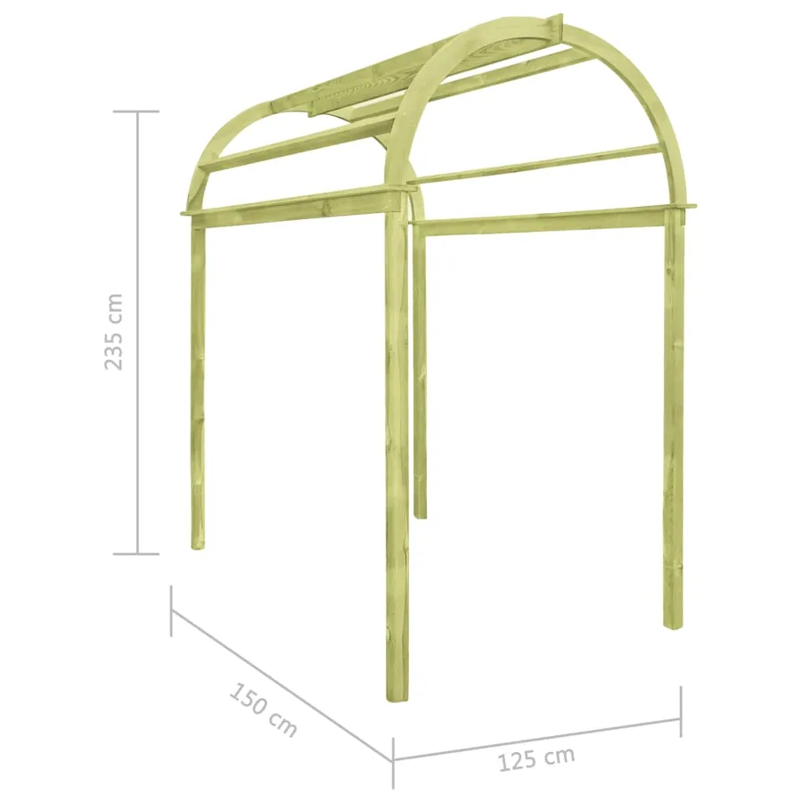 Arche à treillis 125x150x235 cm Bois de pin imprégné - 6