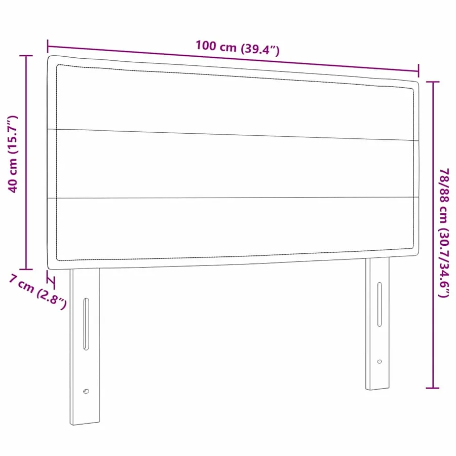 Tête de lit LED avec bandes LED Bleu 100 cm tissu - 8