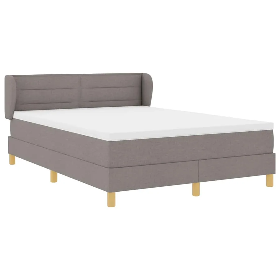Lit à ressorts avec matelas Taupe 160 x 200 cm tissu - 6
