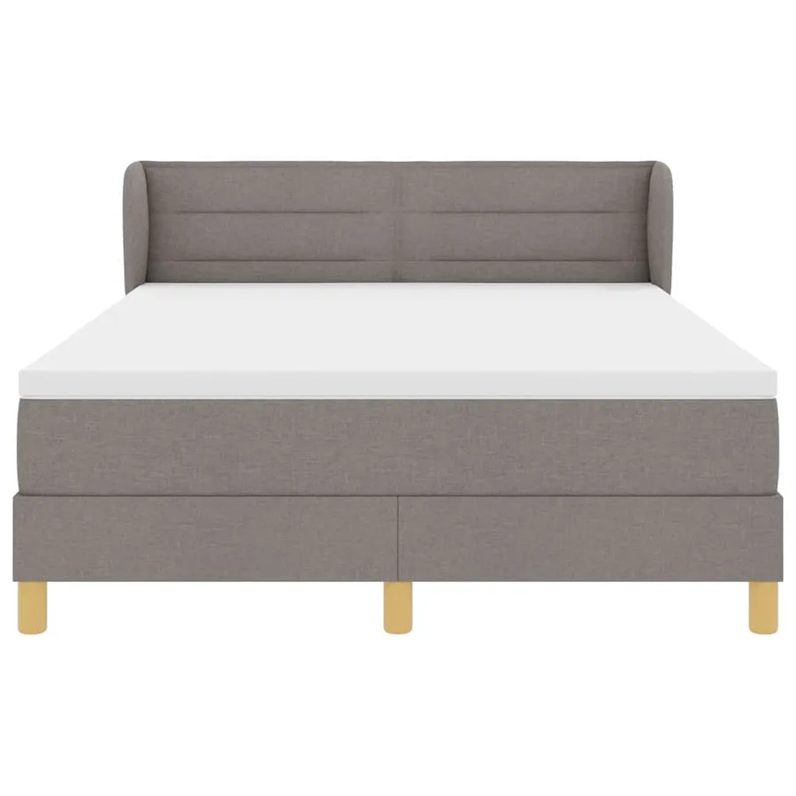 Lit à ressorts avec matelas Taupe 160 x 200 cm tissu - 7