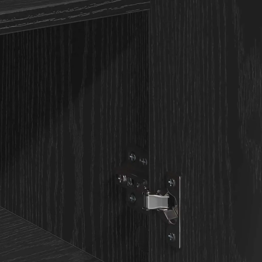 Buffet avec tiroir Chêne noir 60 x 31 x 70 cm Bois d'ingénierie - 9