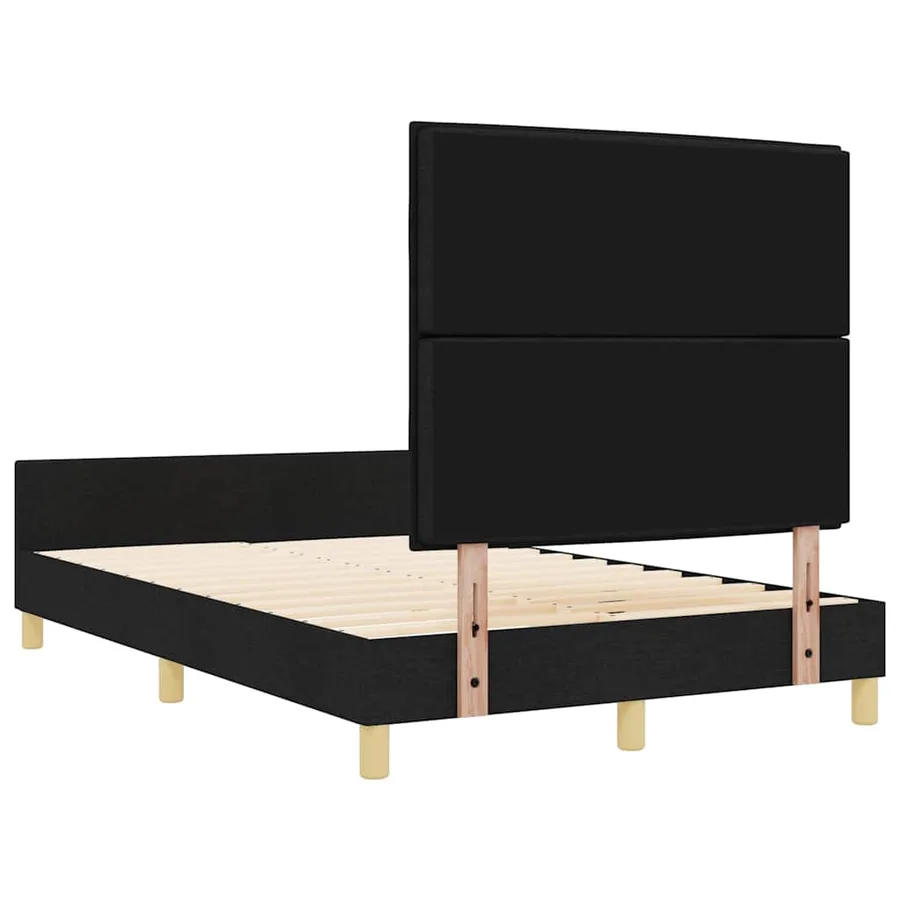 Cadre de lit avec tête de lit Noir 140 x 200 cm tissu - 9