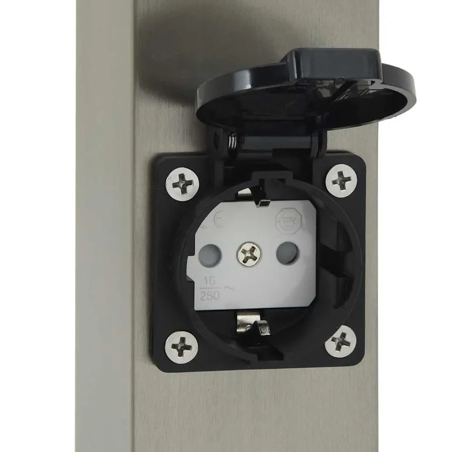 Bornes lumineuses avec détecteur et prise lot de 3 50 cm acier inoxydable IP44 - 9