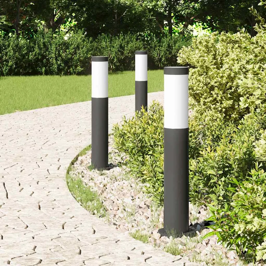 Borne lumineuse lot de 3 50 cm acier inoxydable IP44 - 3