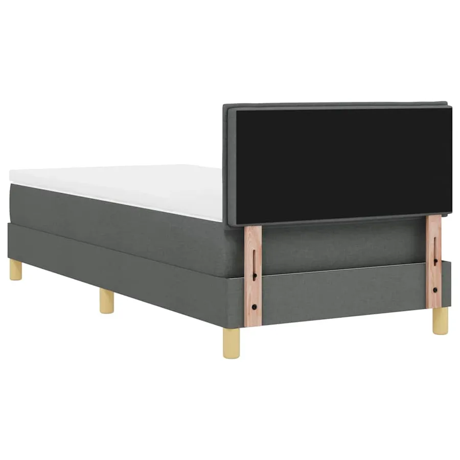Lit à ressort LED avec bandes LED Gris foncé 90 x 190 cm tissu - 8