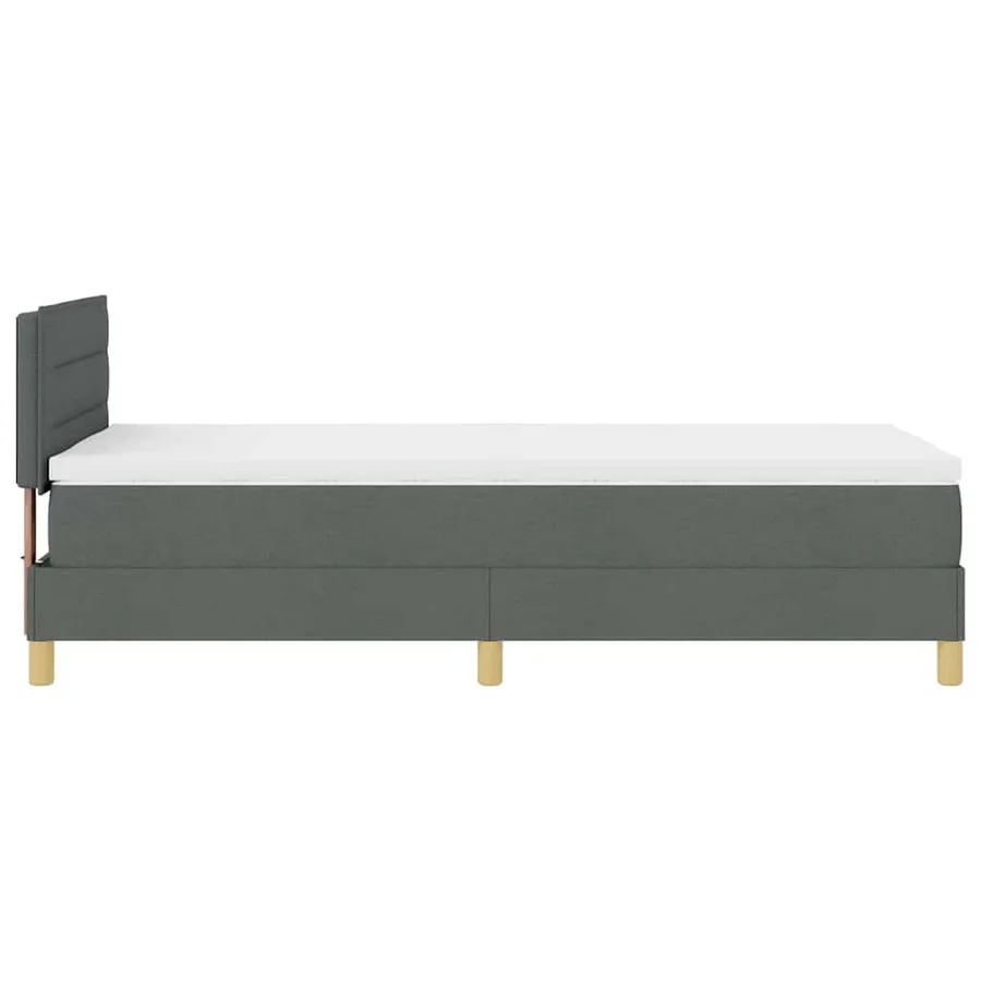 Lit à ressort LED avec bandes LED Gris foncé 90 x 190 cm tissu - 9