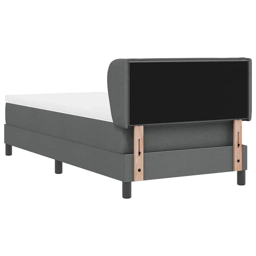 Lit à ressorts avec matelas Gris foncé 90 x 200 cm tissu - 9
