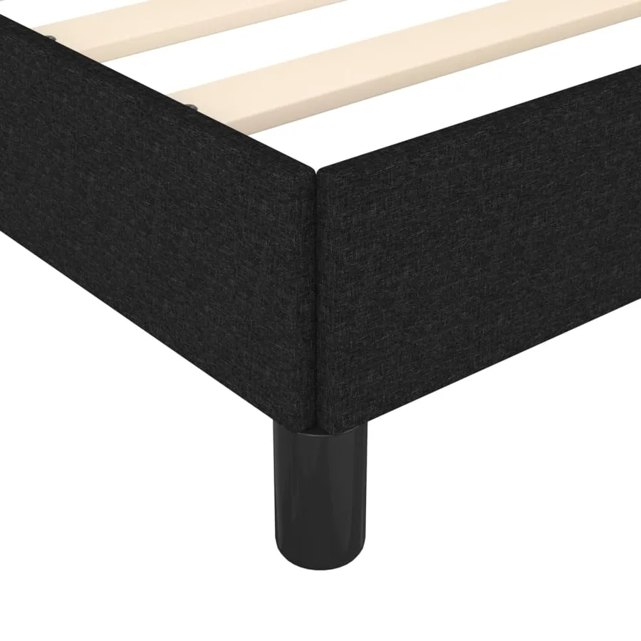 Cadre de lit sans matelas noir 120x200 cm tissu - 7