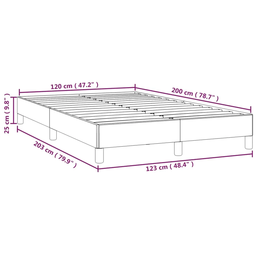 Cadre de lit sans matelas noir 120x200 cm tissu - 9