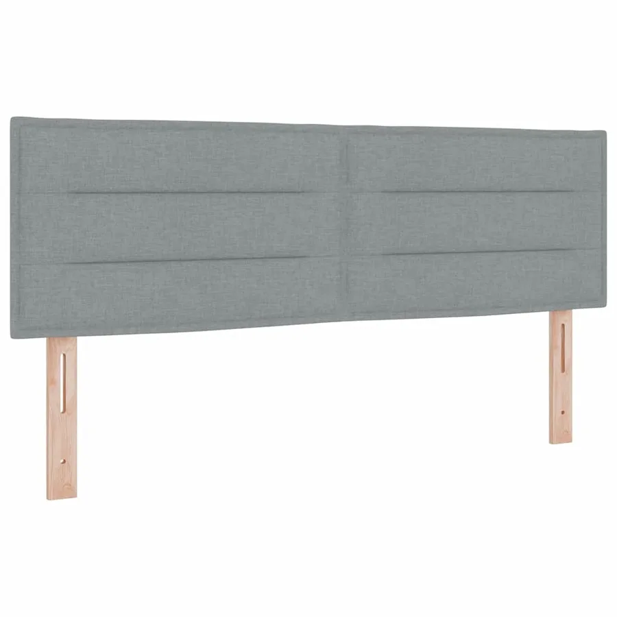 Lit à ressorts avec tête de lit Gris clair 140 x 190 cm tissu - 6