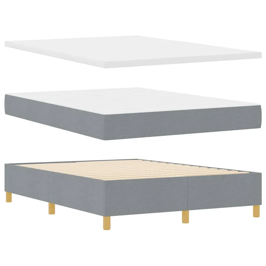 Lit à ressorts avec bandes LED Gris clair 140 x 200 cm tissu - 6
