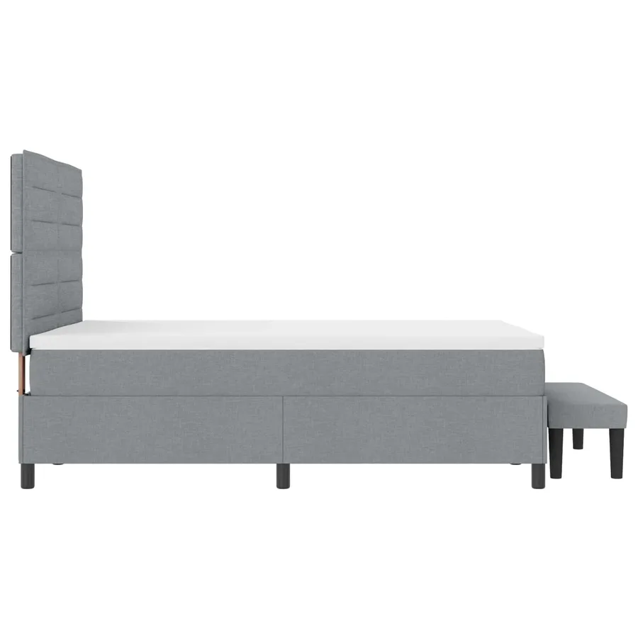 Lit à ressorts avec tête de lit Gris clair 140 x 190 cm tissu - 5