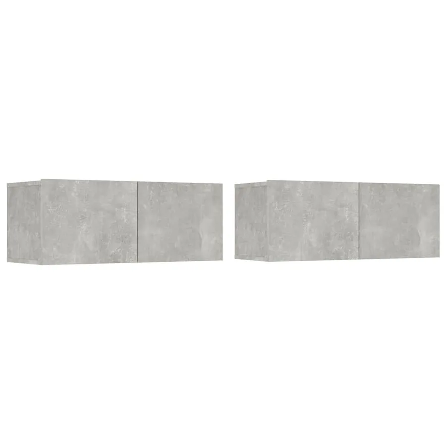 Meubles TV 2 pcs gris béton 80x30x30 cm bois d'ingénierie - 2