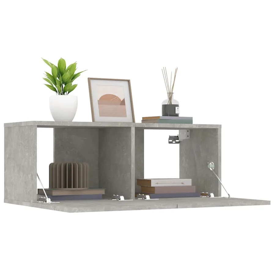 Meubles TV 2 pcs gris béton 80x30x30 cm bois d'ingénierie - 9