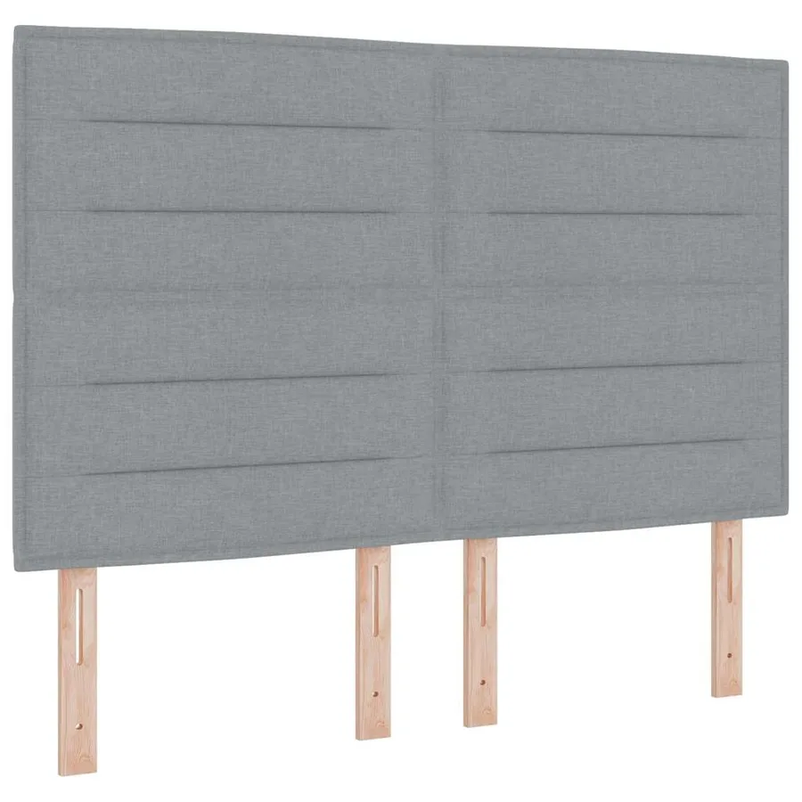 Cadre de lit avec tête de lit Gris clair 140 x 190 cm tissu - 6