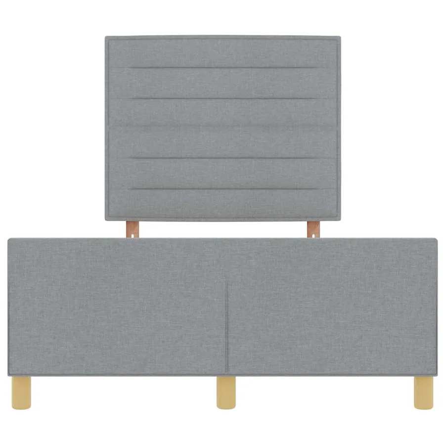 Cadre de lit avec tête de lit Gris clair 140 x 190 cm tissu - 7