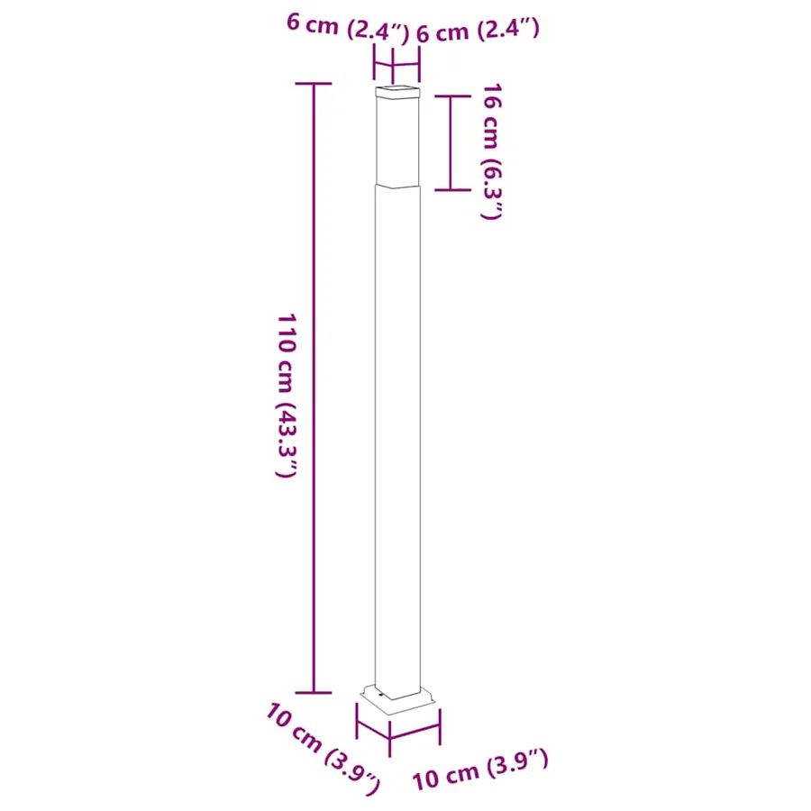 Borne lumineuse 110 cm en acier inoxydable IP44 - 10