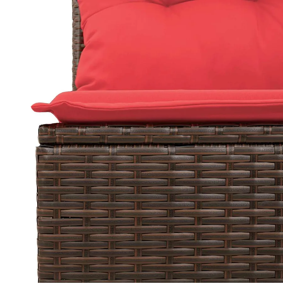 Ensemble de canapé de jardin 6 pcs avec coussins marron résine tressée - 4