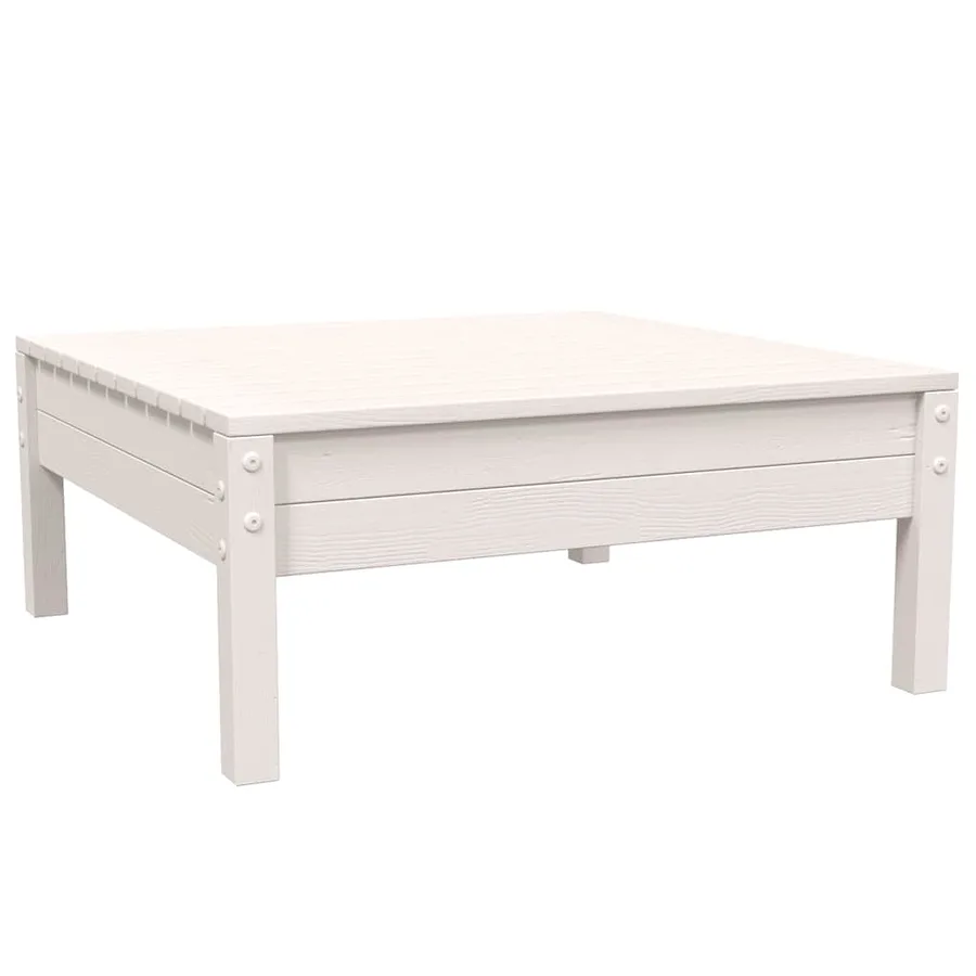 Salon de jardin 3 pcs avec coussins Blanc Bois de pin massif - 5