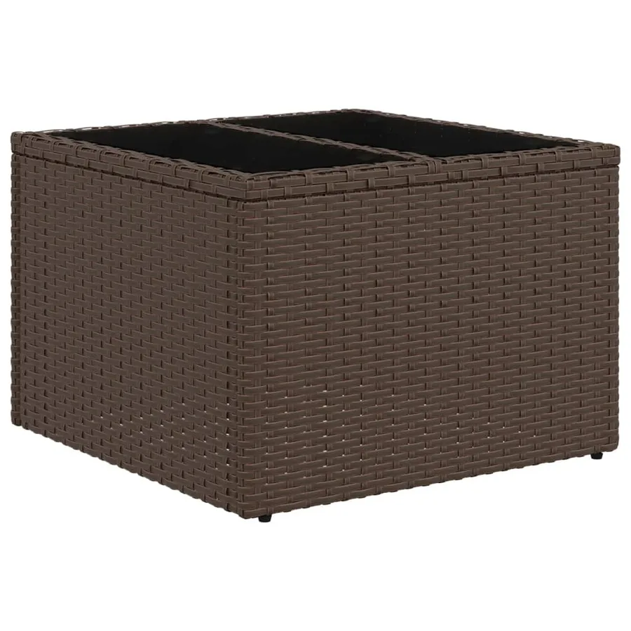 Ensemble de canapé de jardin 11 pcs avec coussins marron résine tressée - 4