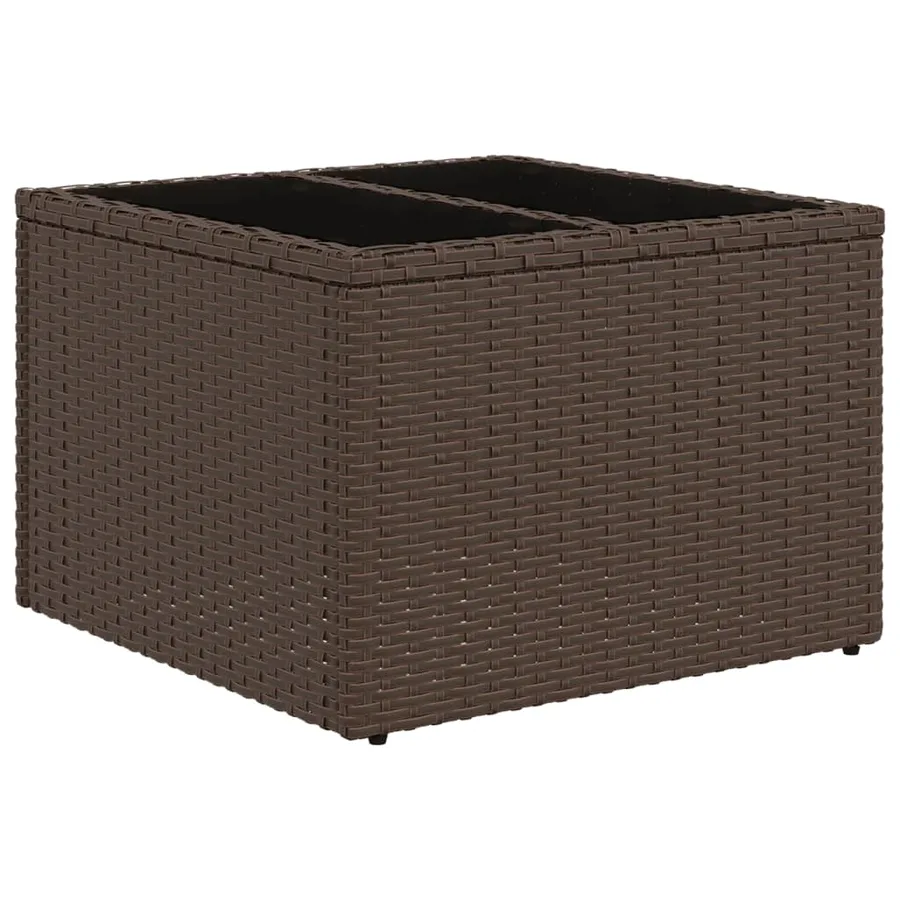 Ensemble de canapé de jardin 9 pcs avec coussins marron résine tressée - 7