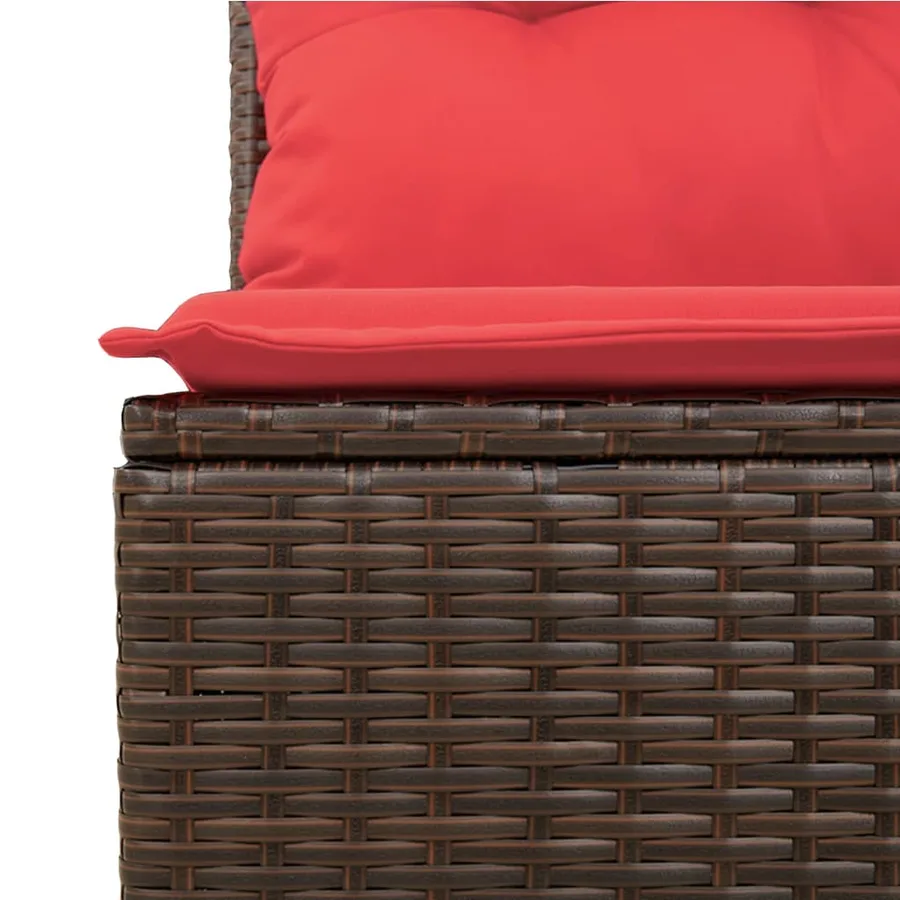 Ensemble de canapé de jardin 10 pcs avec coussins marron résine tressée - 4