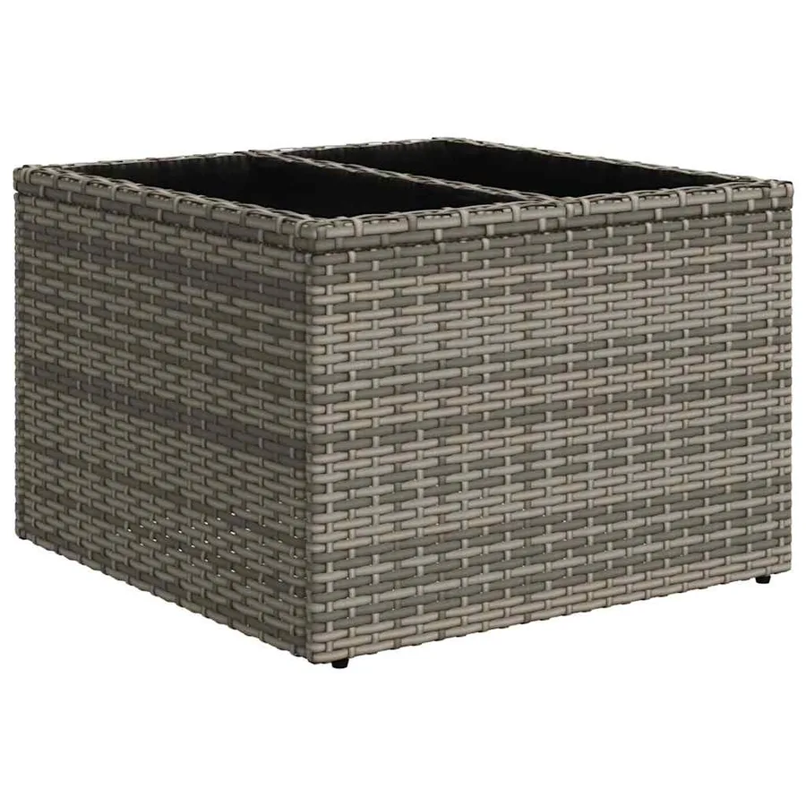 Salon de jardin 6 pcs avec coussins gris résine tressée - 6