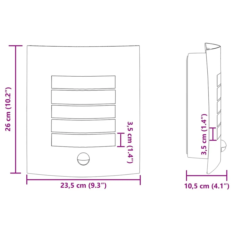 Applique Murale Extérieure 2 pcs Noir 23.5 x 9 x 26 cm - 13
