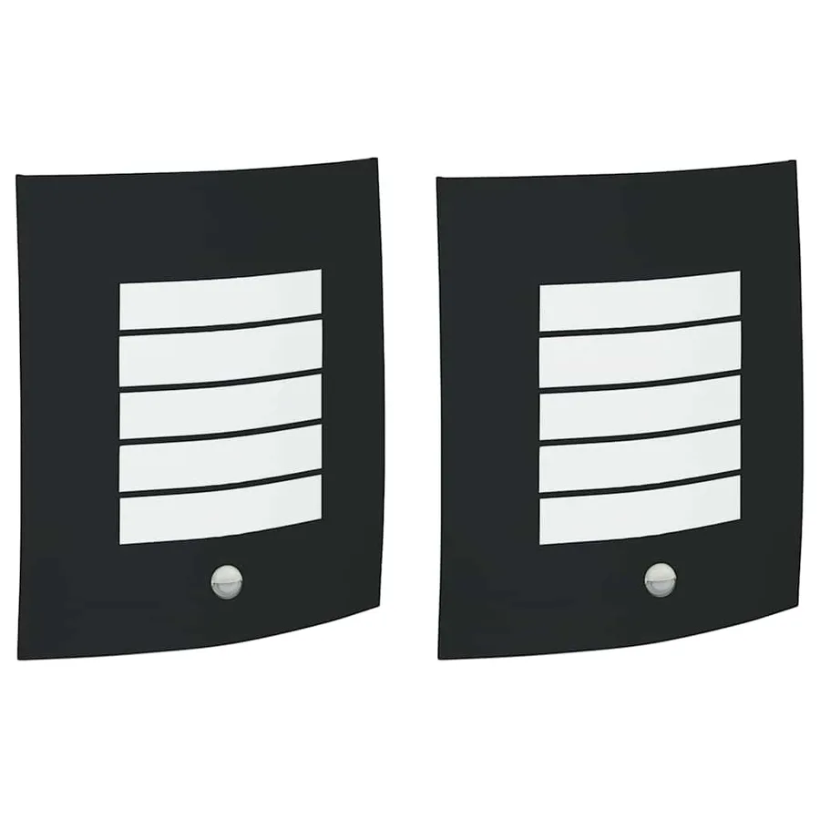 Applique Murale Extérieure 2 pcs Noir 23.5 x 9 x 26 cm - 2
