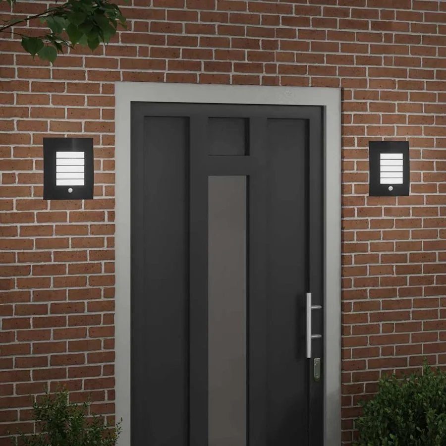 Applique Murale Extérieure 2 pcs Noir 23.5 x 9 x 26 cm - 3