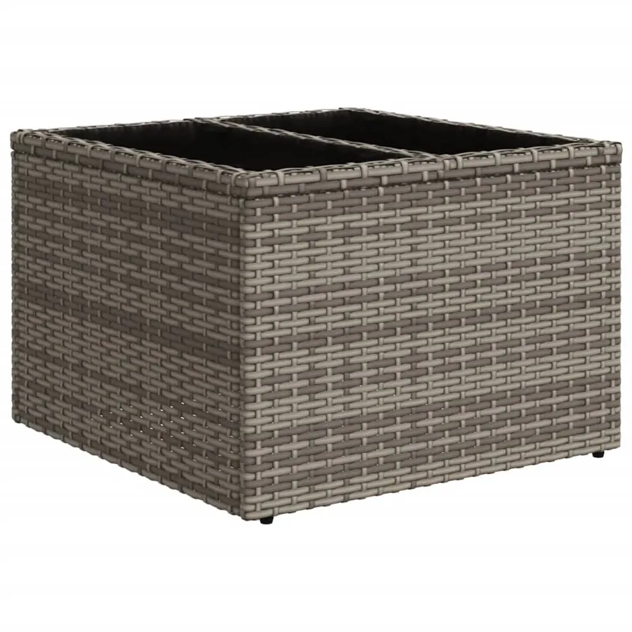 Ensemble de canapé de jardin 5 pcs avec coussins gris résine tressée - 3