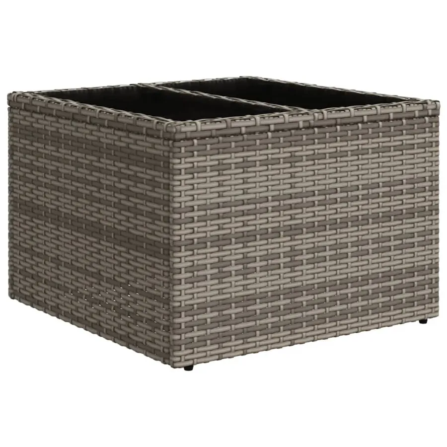 Ensemble de canapé de jardin 4 pcs avec coussins gris résine tressée - 6