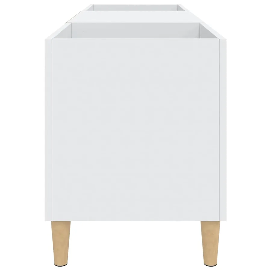 Meuble à disques Blanc 121x38x48 cm Bois d'ingénierie - 6