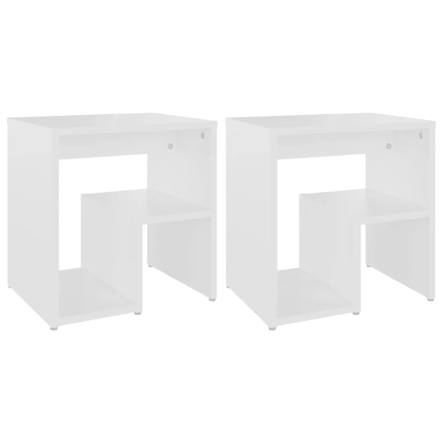 Tables de chevet 2 pcs blanc 40x30x40 cm bois d'ingénierie - 2