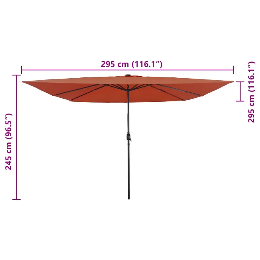 Parasol de jardin Terre cuite 295 x 295 x 245 cm - 8