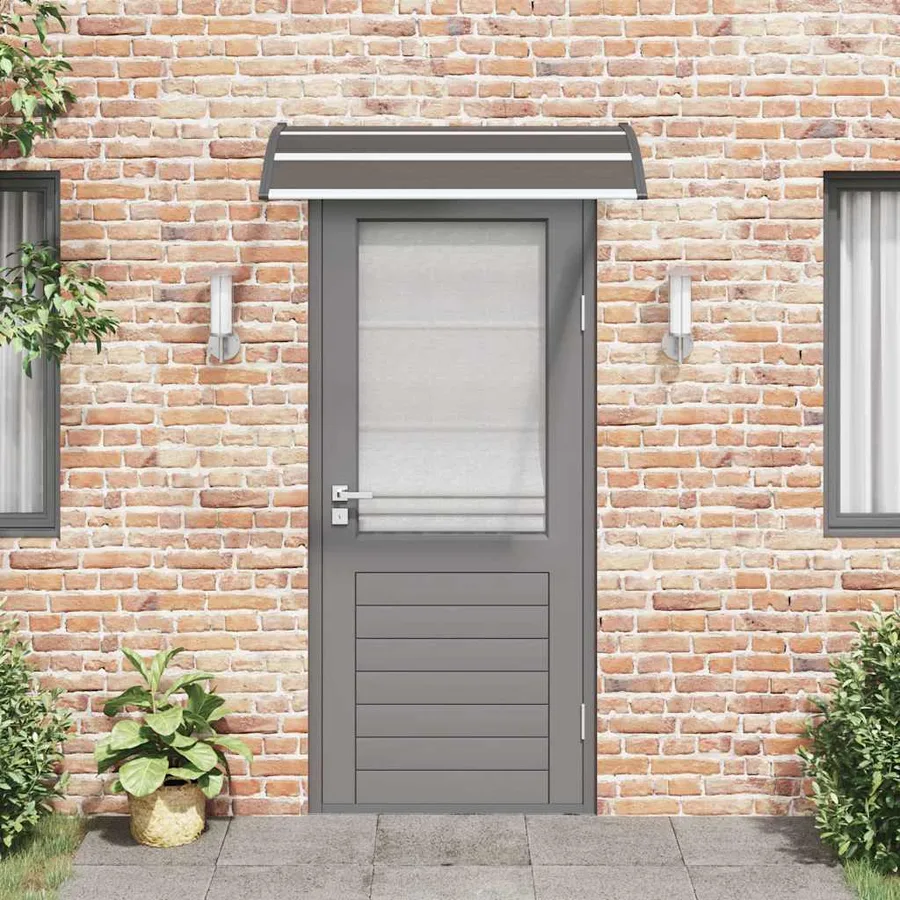 Auvent de porte Noir 120x75 cm PC - 3