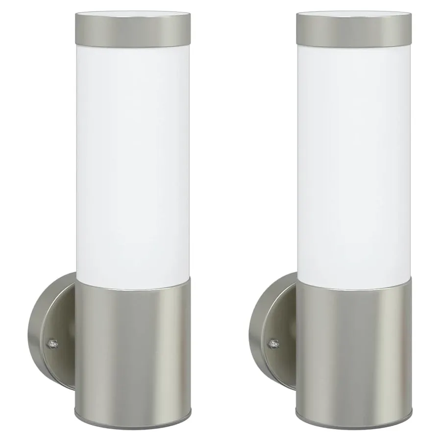 Applique Murale Extérieure 2 pcs Argenté 12 x 8,5 x 27 cm - 2