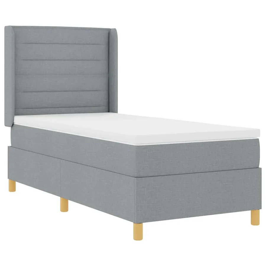 Lit à ressorts avec bandes LED Gris clair 80 x 200 cm tissu - 2