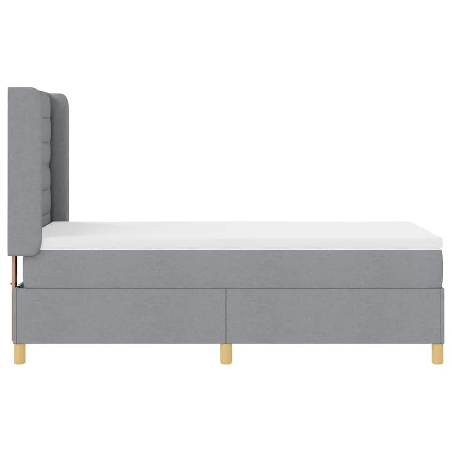 Lit à ressorts avec bandes LED Gris clair 80 x 200 cm tissu - 9