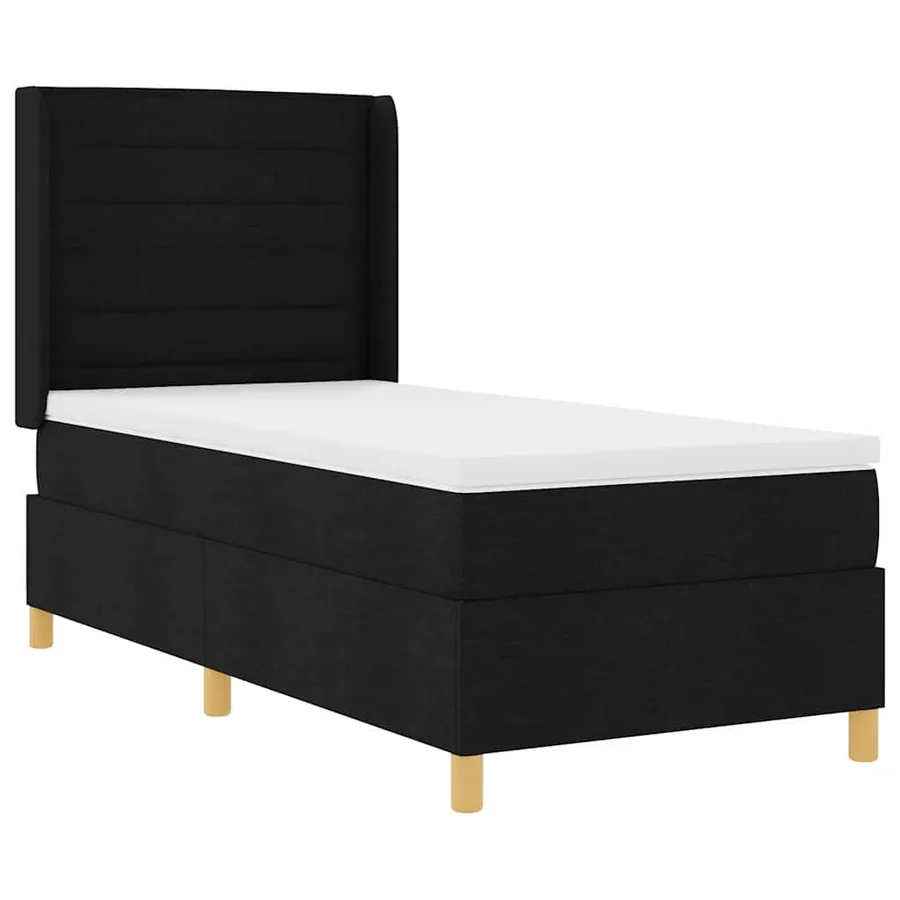 Lit à ressorts avec bandes LED Noir 80 x 200 cm tissu - 2