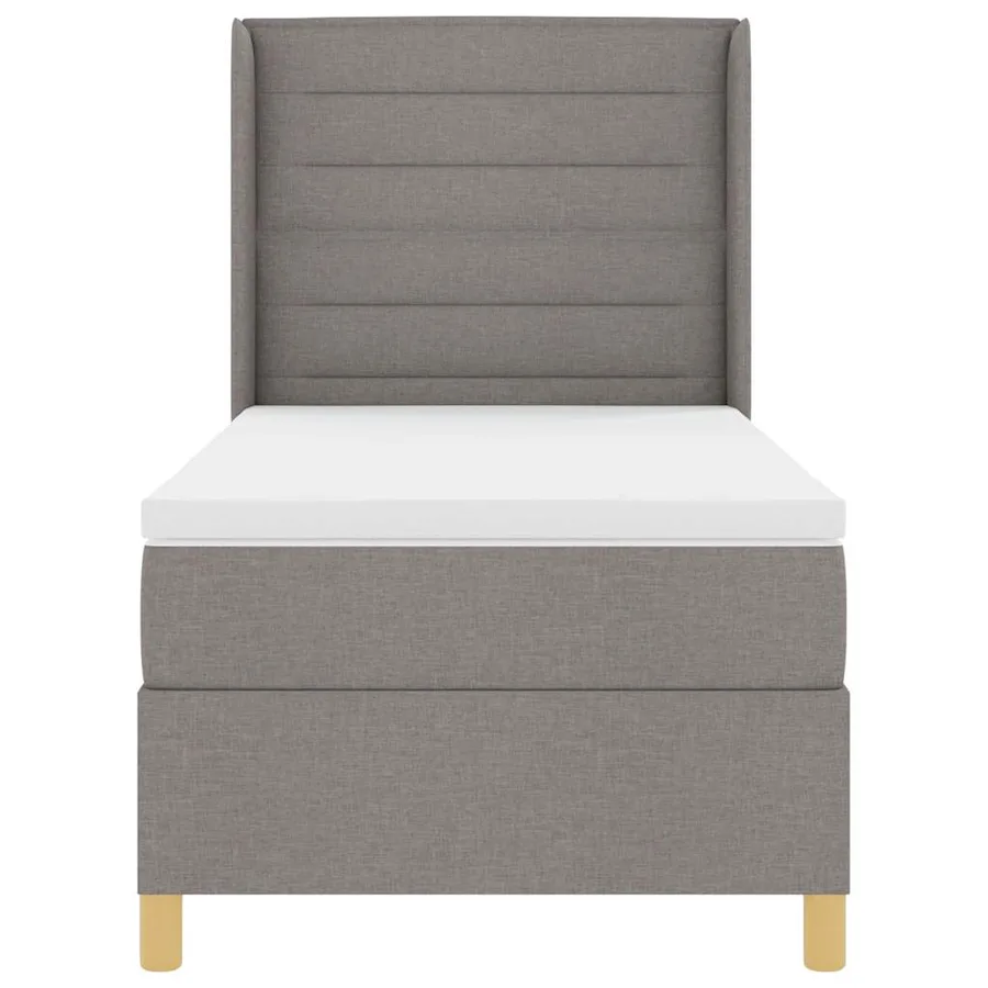 Lit à ressorts avec matelas Taupe 80 x 200 cm tissu - 7
