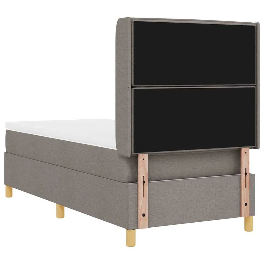 Lit à ressorts avec matelas Taupe 80 x 200 cm tissu - 9