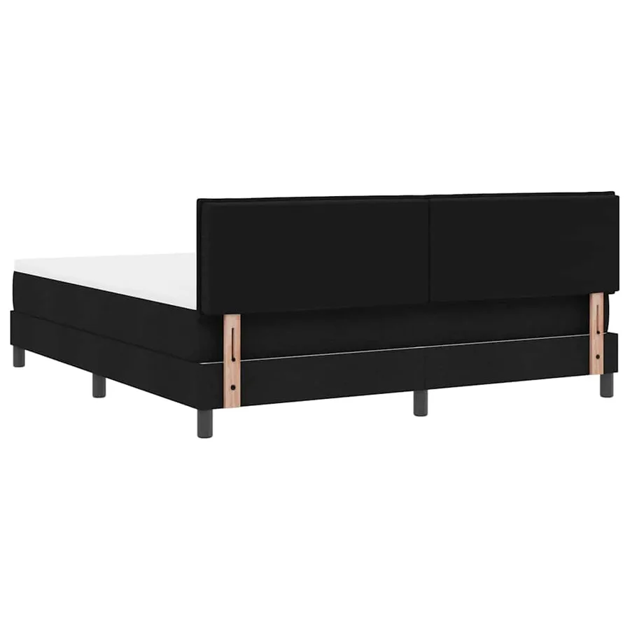 Lit à ressorts avec matelas avec LED Noir 180 x 200 cm tissu - 8