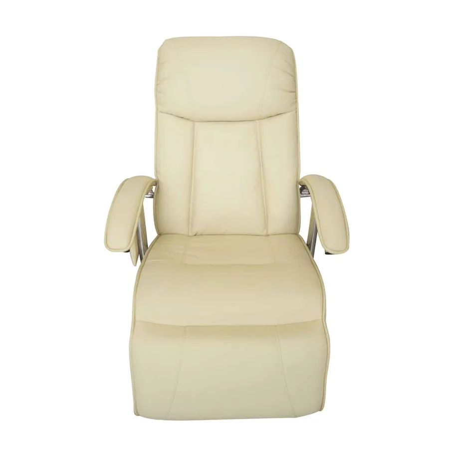 Fauteuil de massage blanc crème similicuir - 2