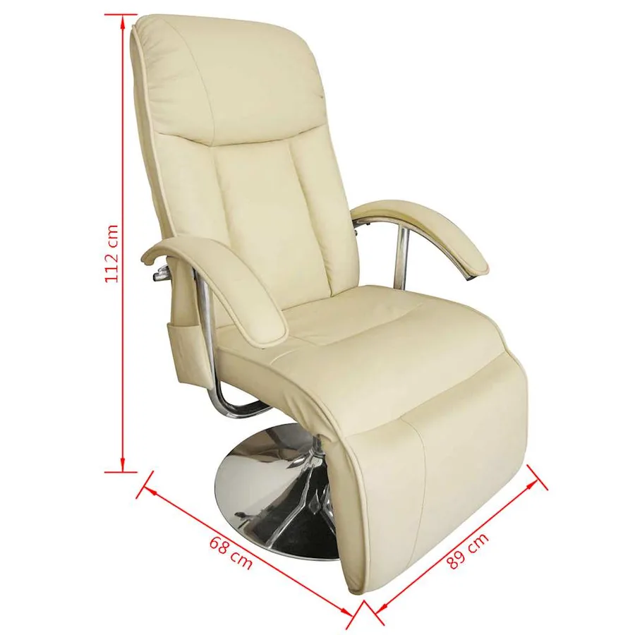 Fauteuil de massage blanc crème similicuir - 3