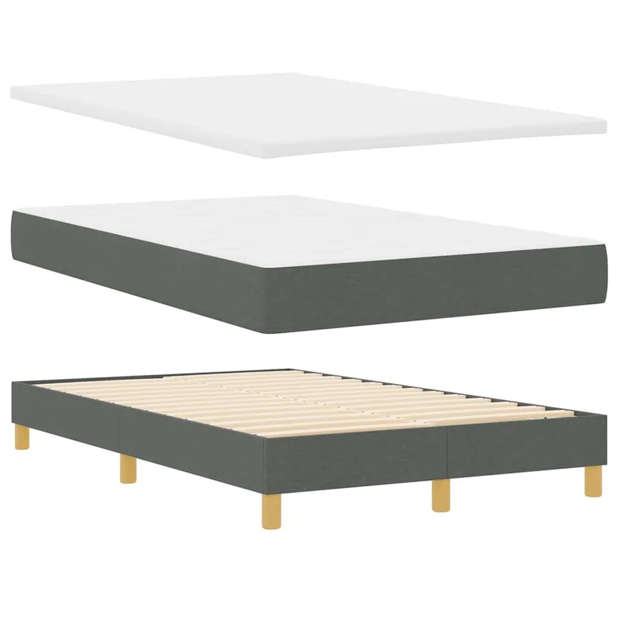 Lit à ressort LED avec bandes LED Gris foncé 120 x 190 cm tissu - 6