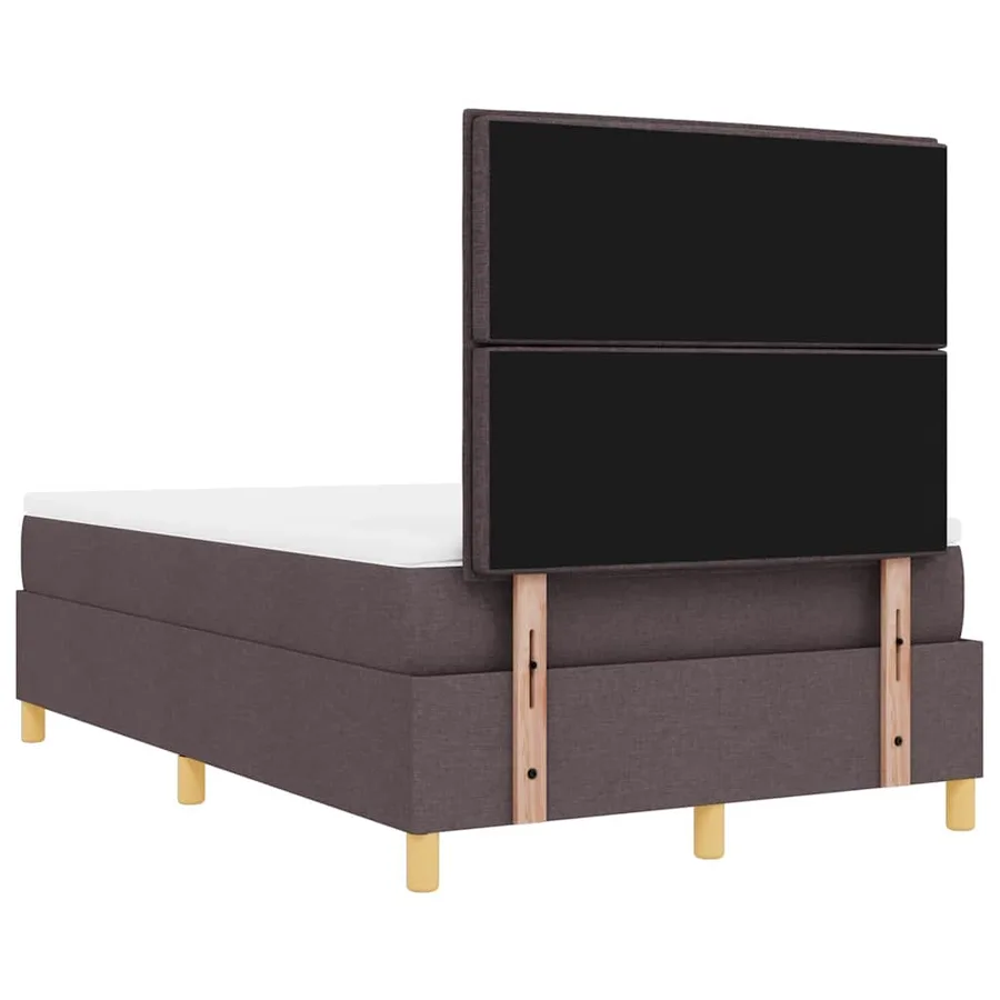 Lit à ressorts avec tête de lit Marron foncé 190 x 120 cm tissu - 10