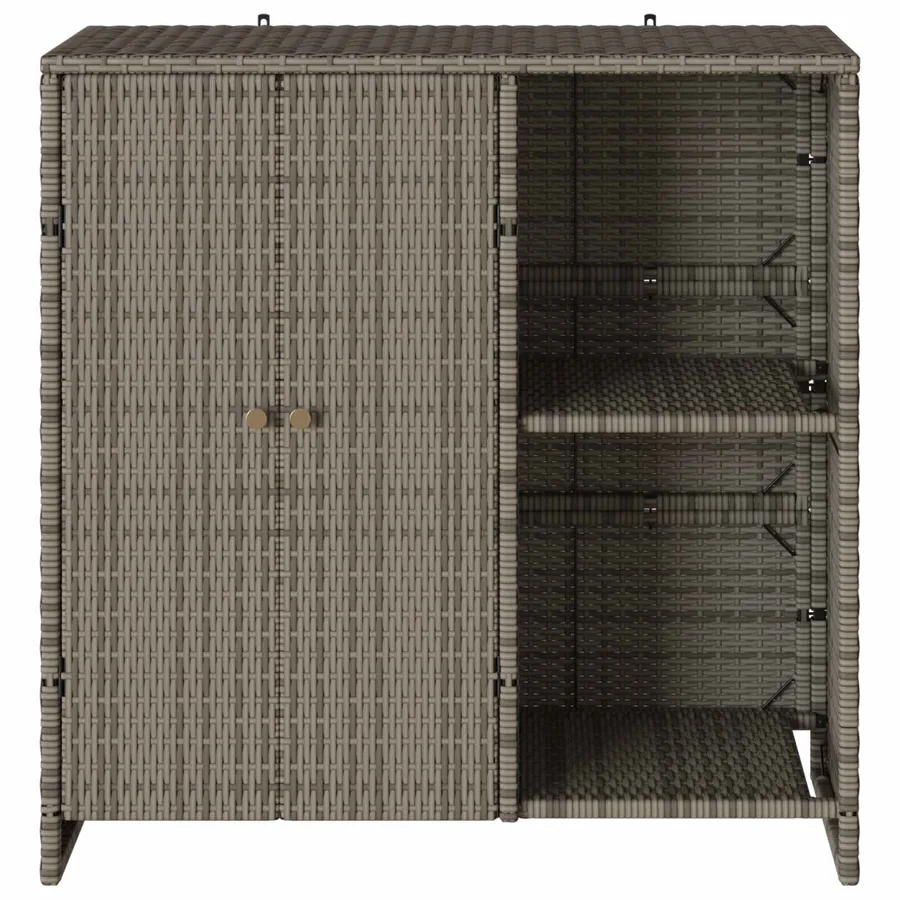 Armoire de rangement avec étagère Gris 100 x 36 x 102 cm Rotin - 5