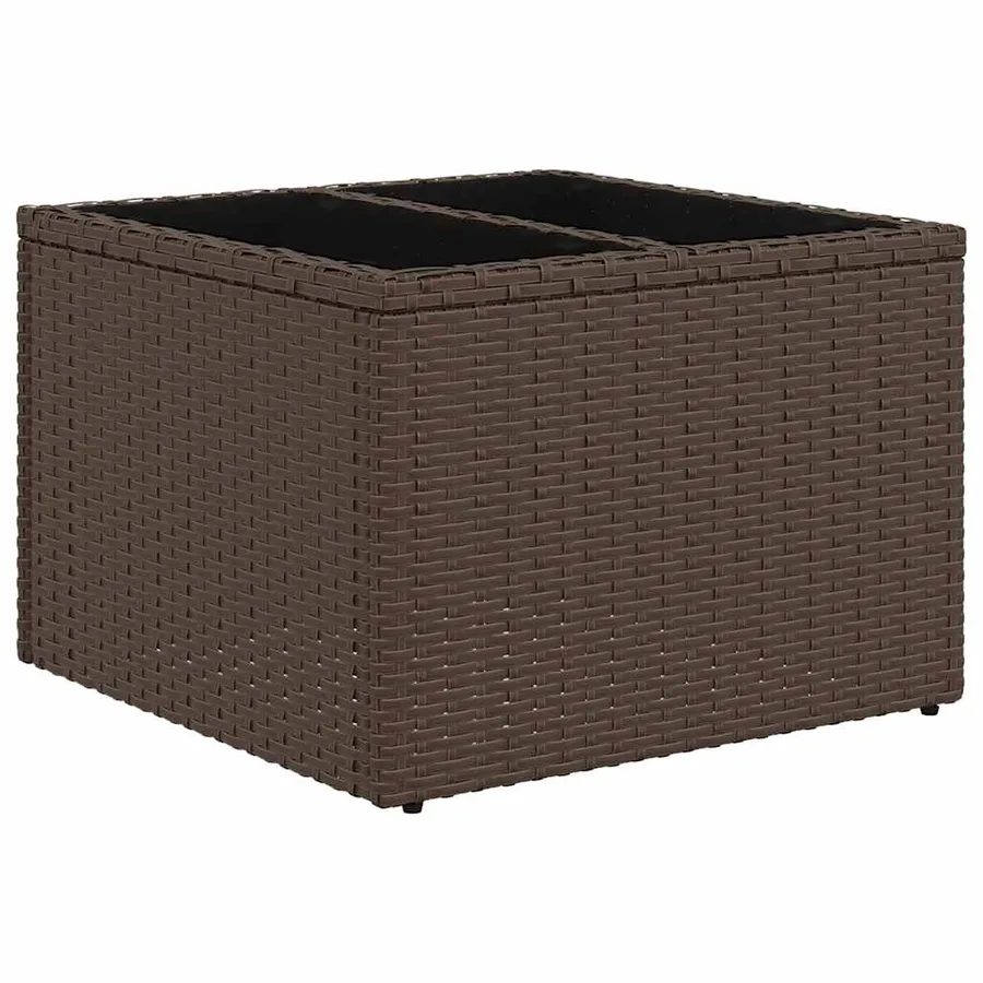 Ensemble de canapé de jardin 11 pcs avec coussins marron résine tressée - 6
